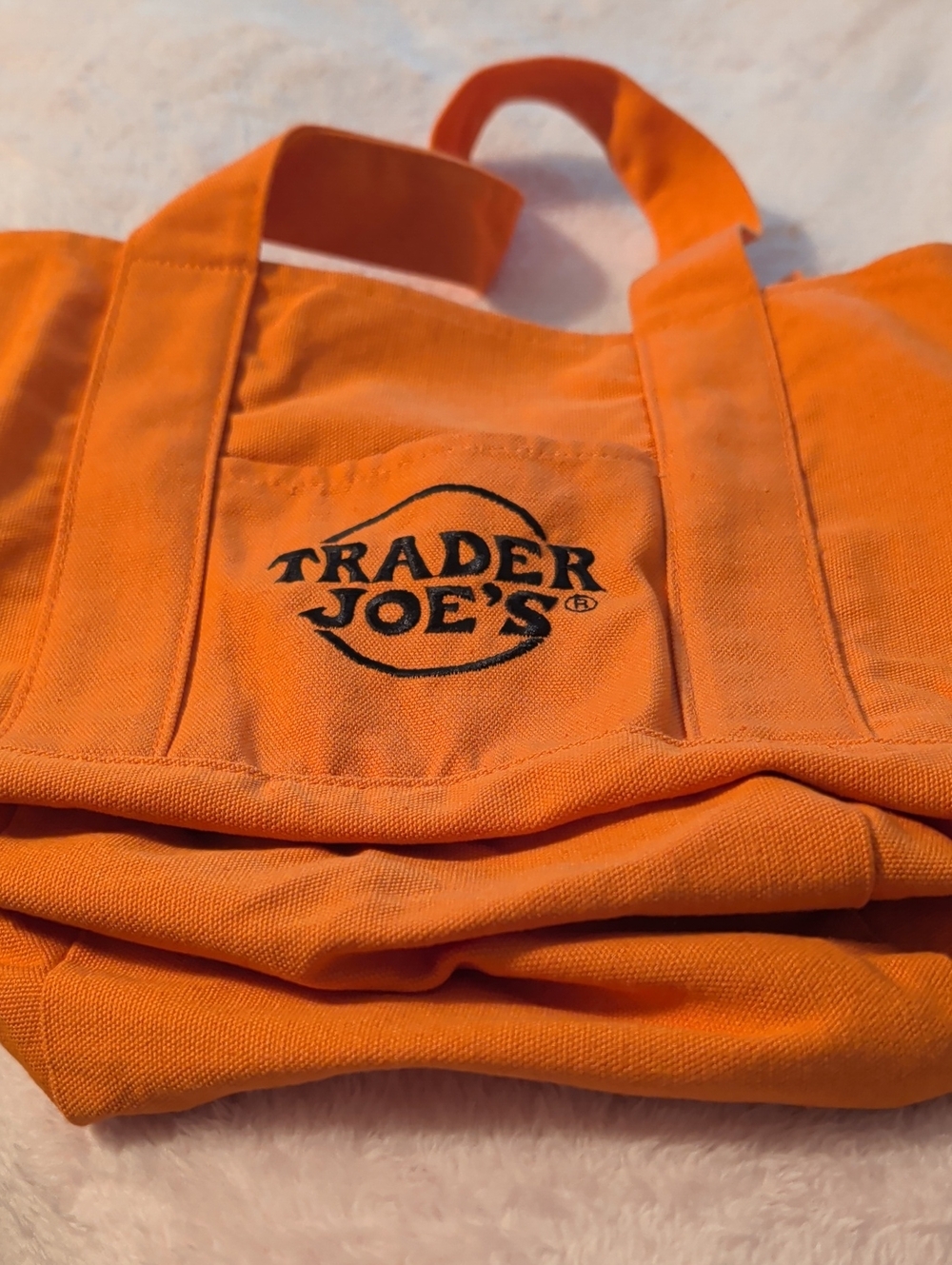 Trader Joe's Orange Canvas Tote Bag
